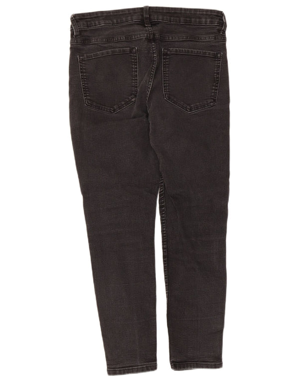 Marks & Spencer Jeans Ajustados The Ivy Crop para Mujer UK 14 Large W32 L24 Negro