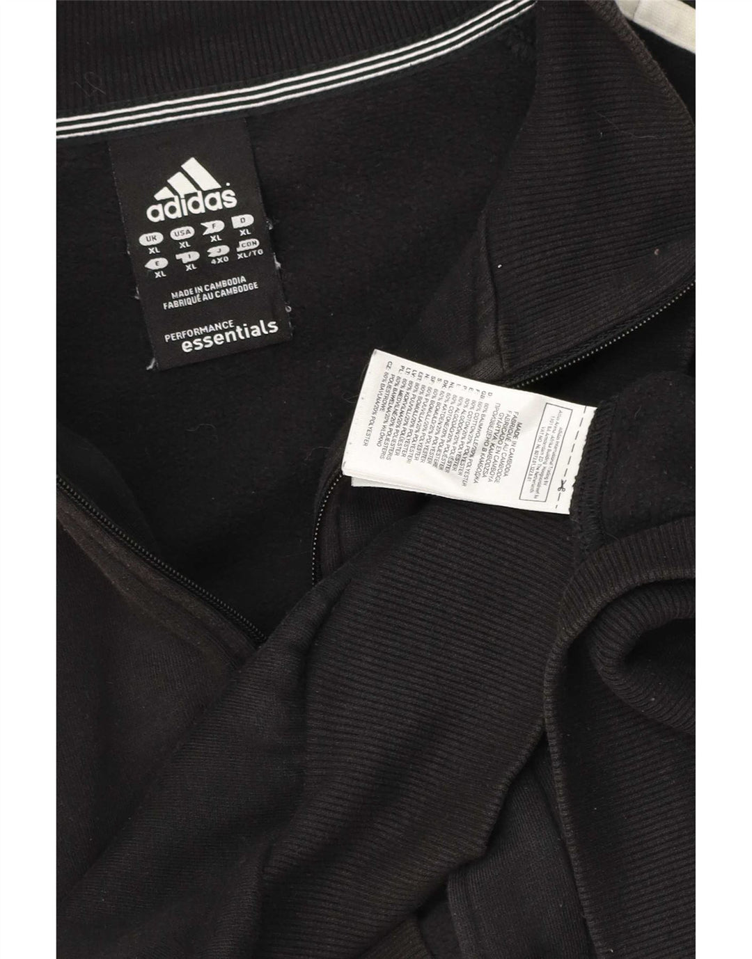 Adidas Hombre Chándal Top Chaqueta XL Negro Algodón