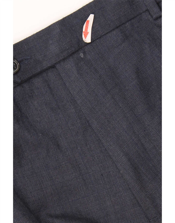 Marks & Spencer Pantalones de traje a medida para hombre W42 L31 Azul marino a cuadros