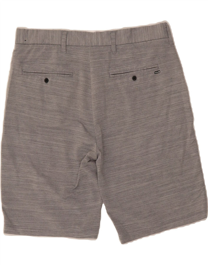 HURLEY Mens Chino Shorts W32 Medium Grey Pinstripe Polyester Vintage Hurley and Second-Hand Hurley from Messina Hembry 