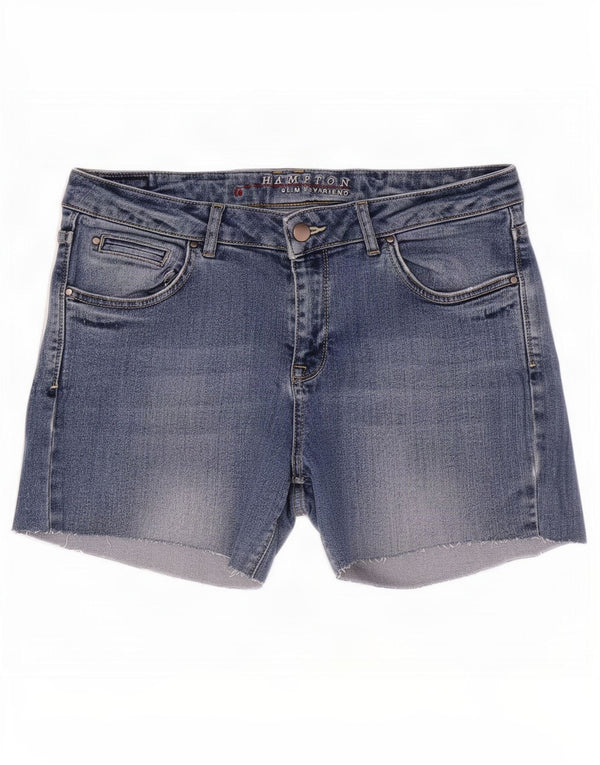Jigsaw Mujer Boyfriend Slim Denim Shorts Medium W30 Algodón Azul