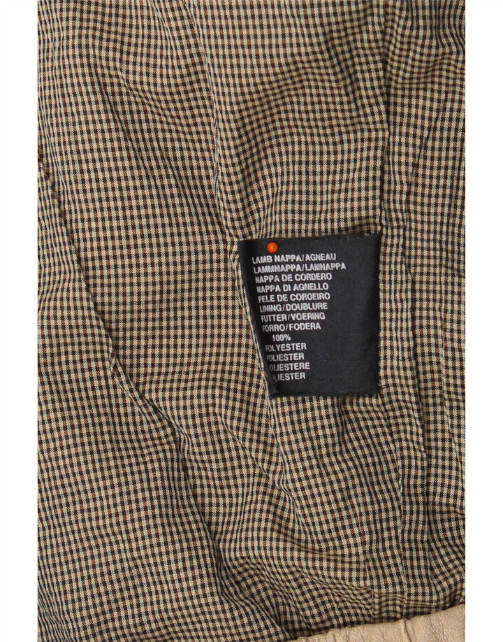 Chaqueta de cuero vintage para hombre Reino Unido 42 XL Beige