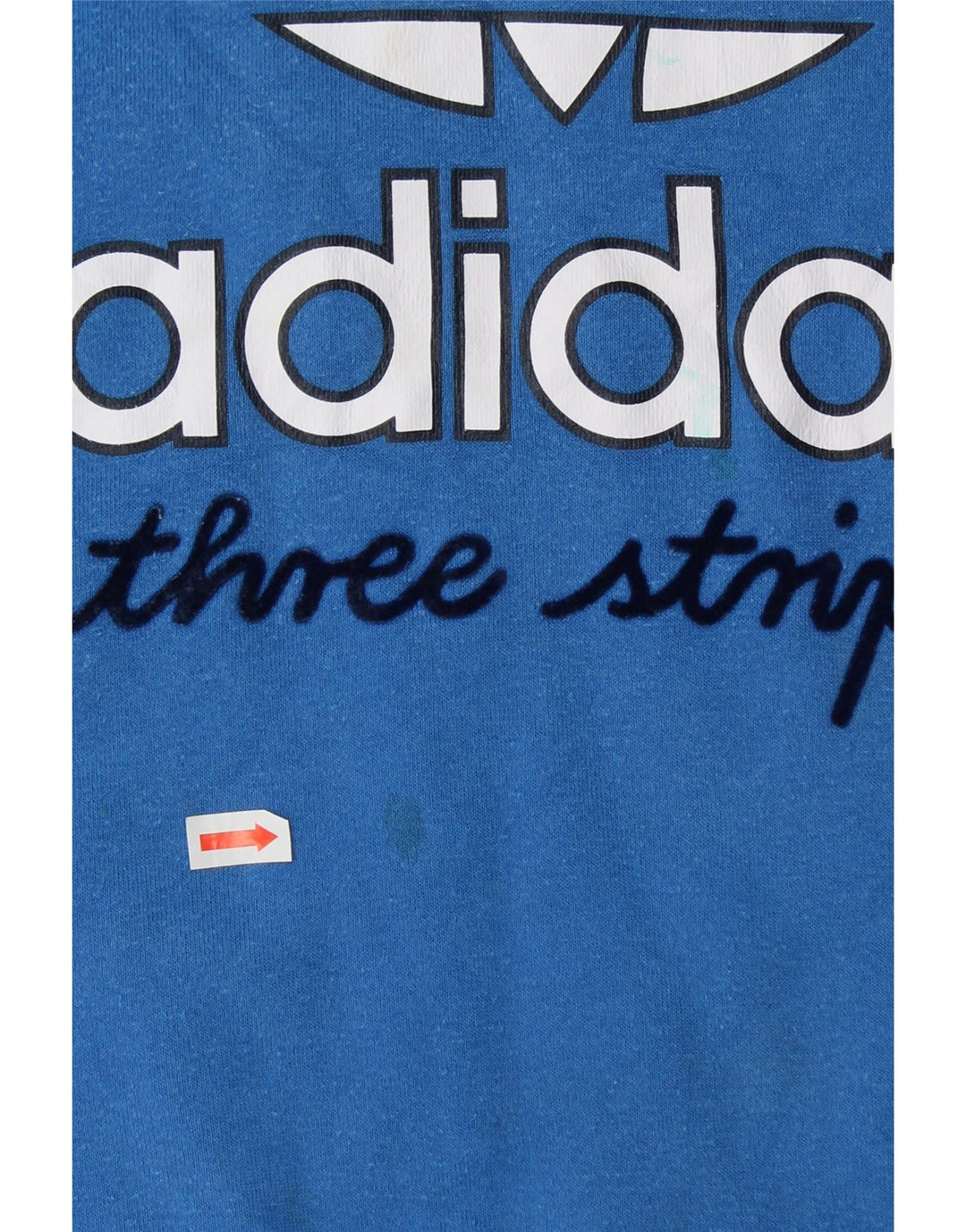 ADIDAS Boys Three Stripes Graphic Sweatshirt Jumper 11-12 Years Blue Vintage Adidas and Second-Hand Adidas from Messina Hembry 