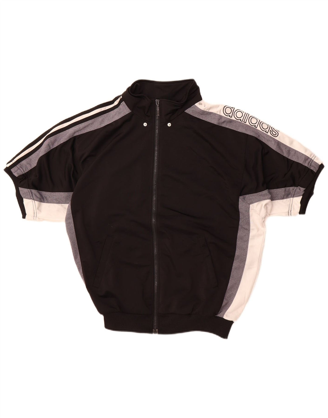 Adidas Mens Graphic Chándal Top Chaqueta UK 38/40 Mediano Negro Poliéster