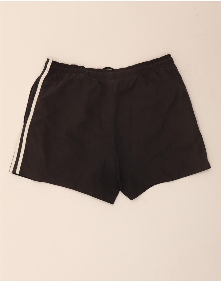 Adidas - Pantalones cortos deportivos para hombre, talla grande, poliéster negro