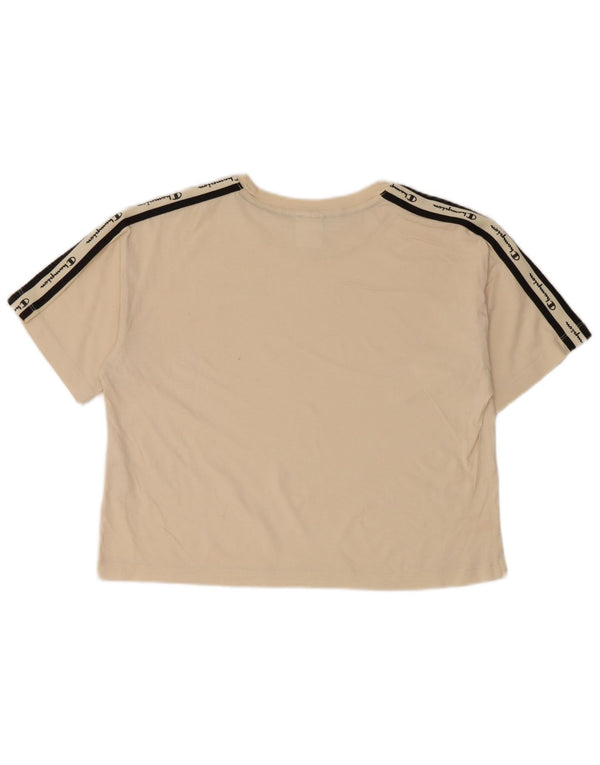 CHAMPION Camiseta corta con gráfico para mujer UK 40 Algodón beige medio