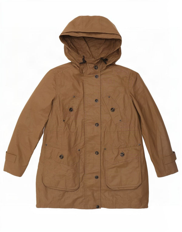 Massimo Dutti Parka con Capucha para Mujer UK 42 Algodón Beige Medio
