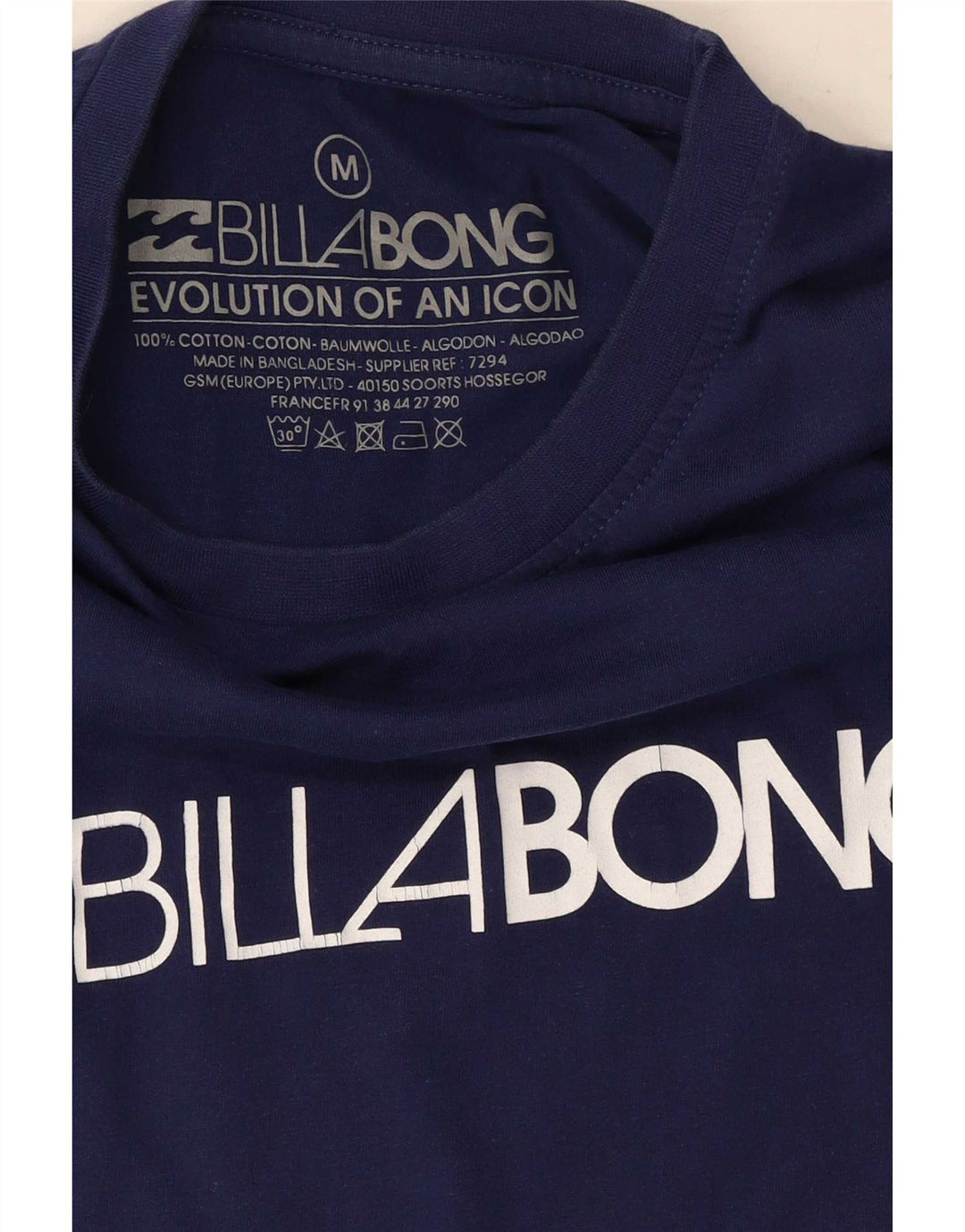 Billabong Hombre Camiseta Gráfica Top Medium Azul Marino Algodón
