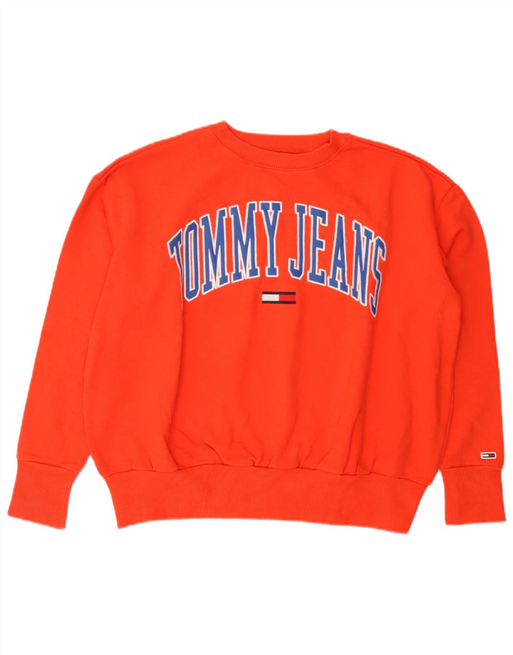 Tommy Hilfiger Sudadera gráfica para mujer Jumper UK 14 Mediano Naranja