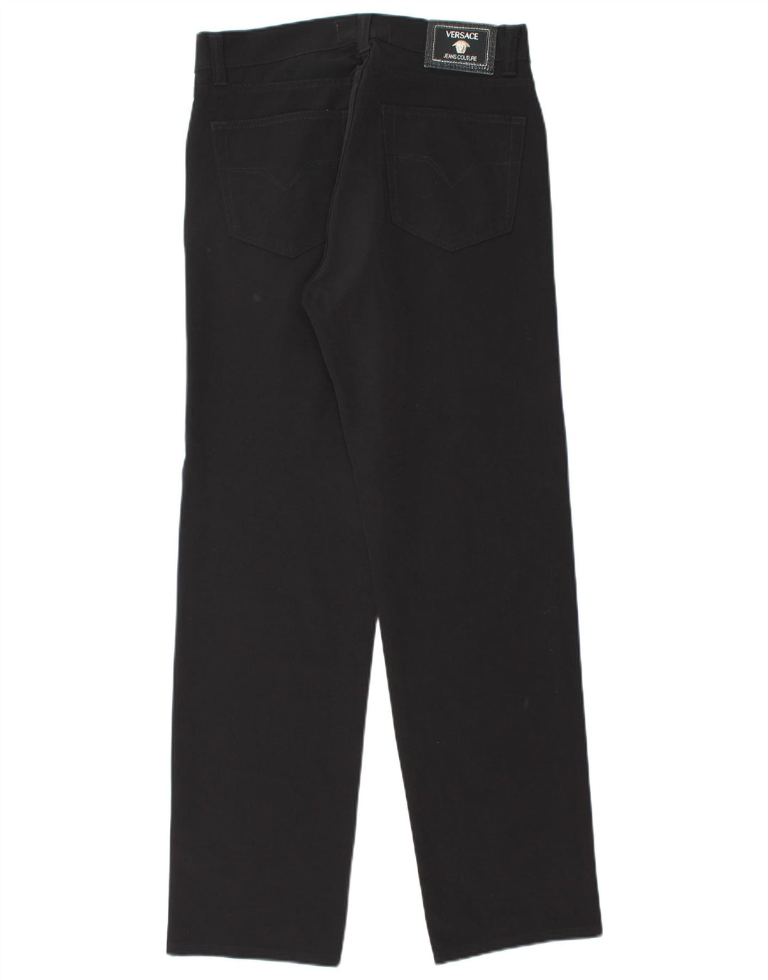Versace Hombre Pantalones Casuales Rectos W33 L31 Poliamida Negro