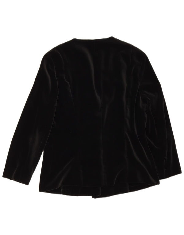 Vintage mujer 3/4 manga 5 botón Blazer chaqueta Reino Unido 14 medio negro