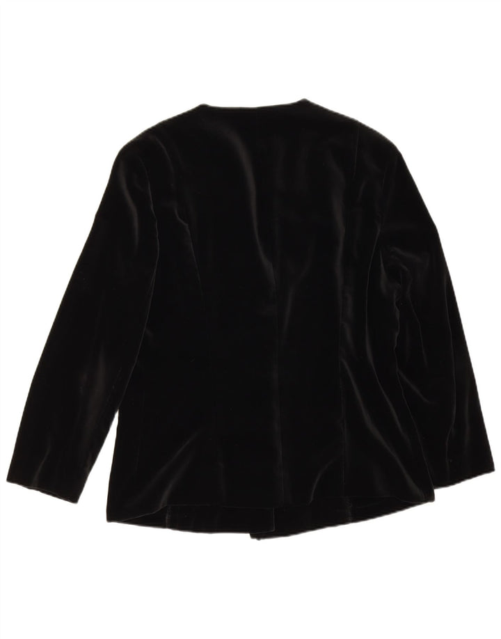 Vintage mujer 3/4 manga 5 botón Blazer chaqueta Reino Unido 14 medio negro