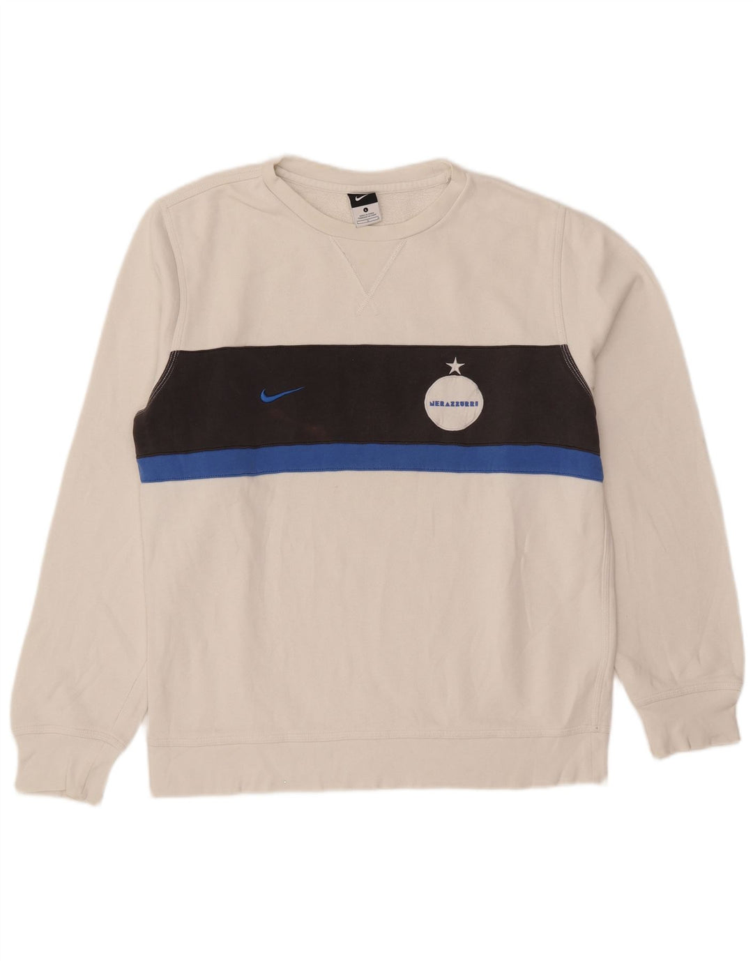 Nike Inter Milan Sudadera tipo jersey de algodón blanco con bloques de color grande para hombre