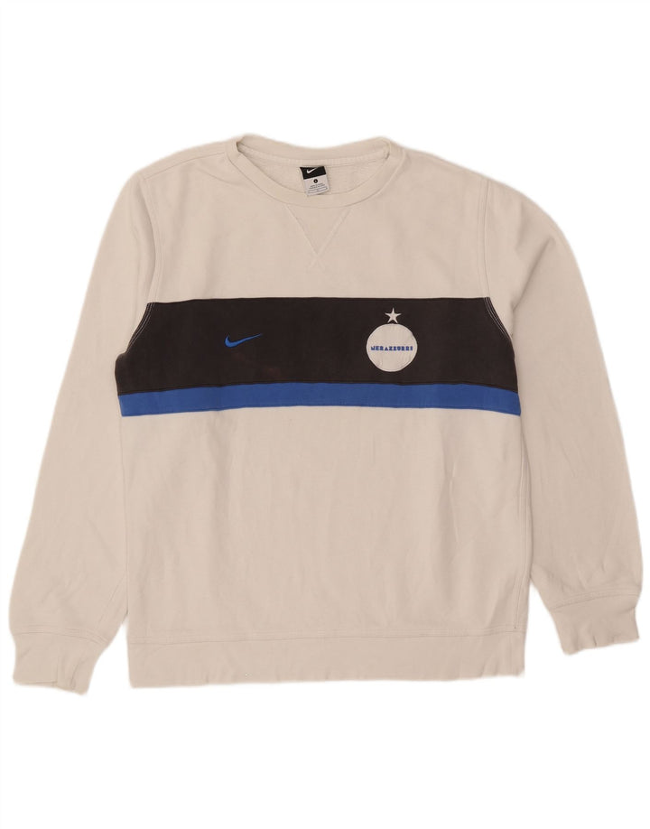 Nike Inter Milan Sudadera tipo jersey de algodón blanco con bloques de color grande para hombre