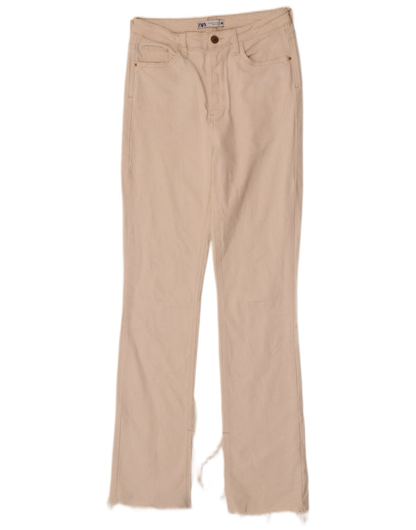 Zara Jeans Bootcut para Mujer EU 38 Small W28 L32 Blanco Roto