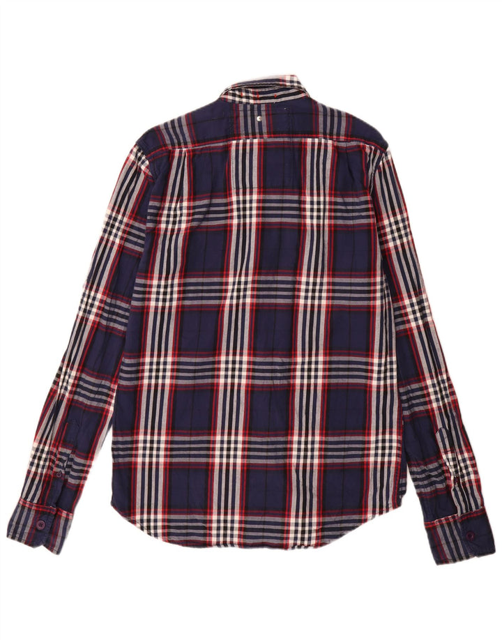 Superdry Camisa De Franela Grande De Algodón A Cuadros Azul Marino