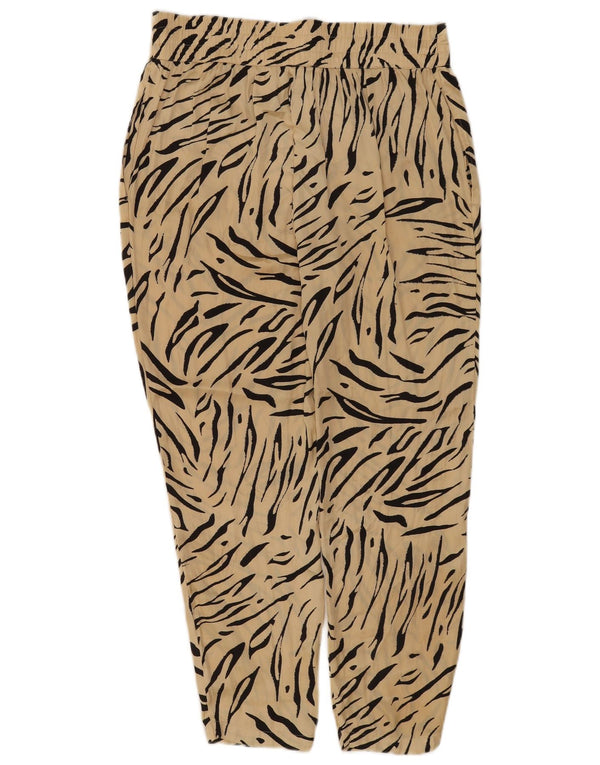 Marks & Spencer Pantalones para mujer UK 10 Small W30 L26 Beige Estampado animal