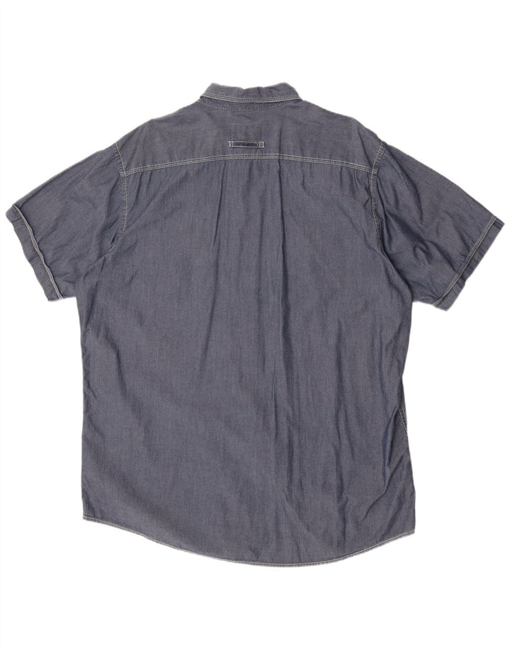 Camel Active Camisa de ajuste moderno para hombre 2XL Algodón azul marino