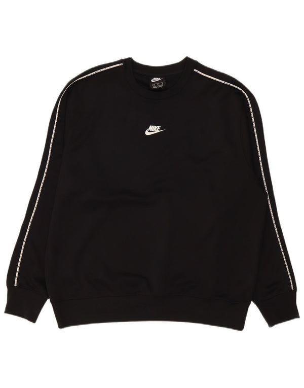 Nike Mens Graphic Sudadera Jumper Grande Negro Poliéster