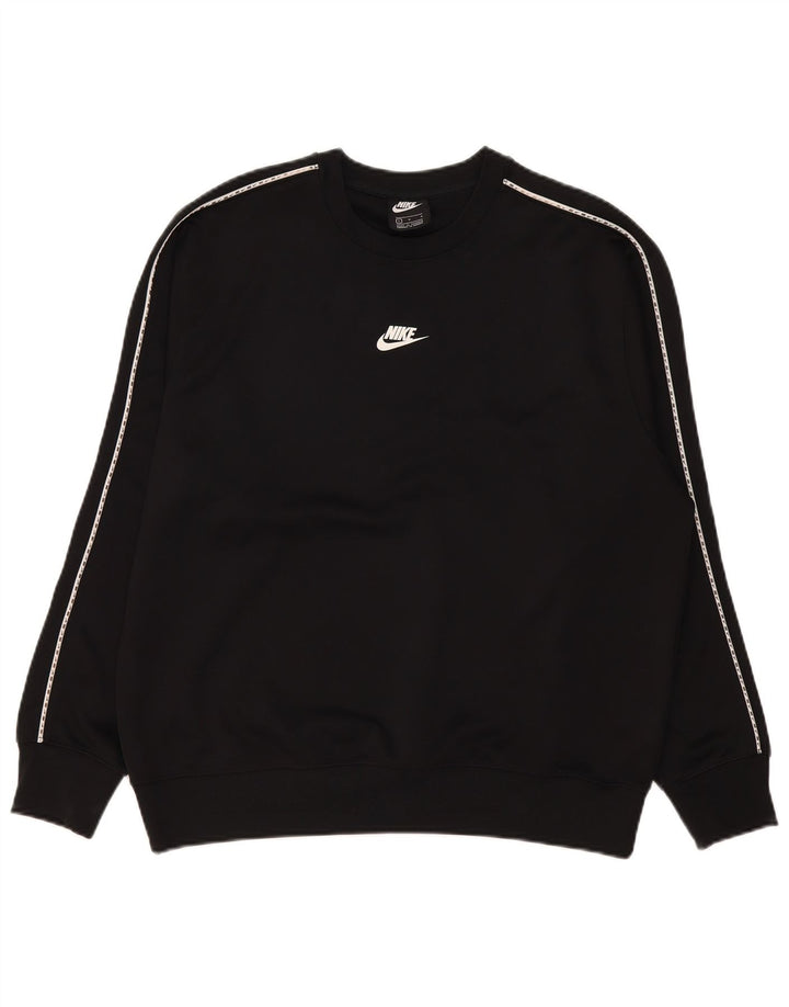 Nike Mens Graphic Sudadera Jumper Grande Negro Poliéster
