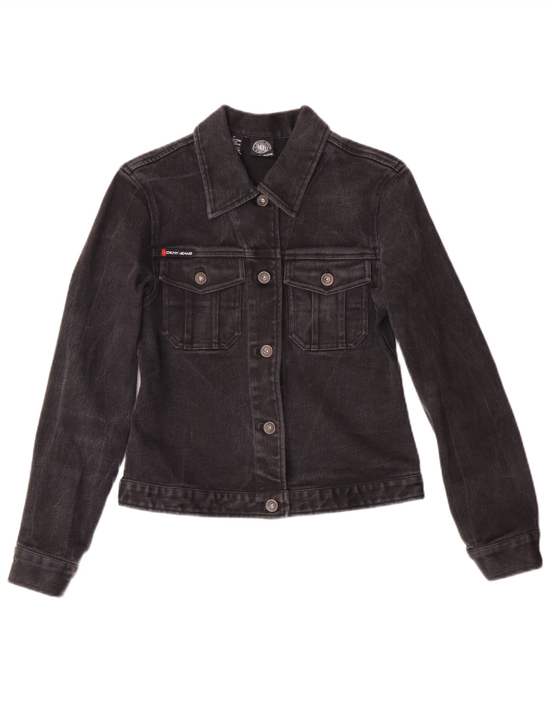 Dkny Chaqueta vaquera para mujer Petite Denim UK 6 XS Negro Algodón Clásico