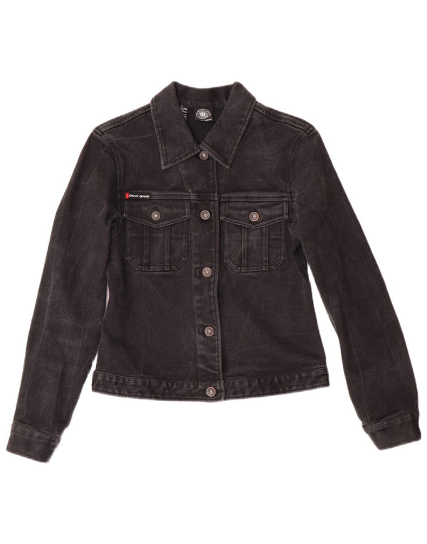 Dkny Chaqueta vaquera para mujer Petite Denim UK 6 XS Negro Algodón Clásico