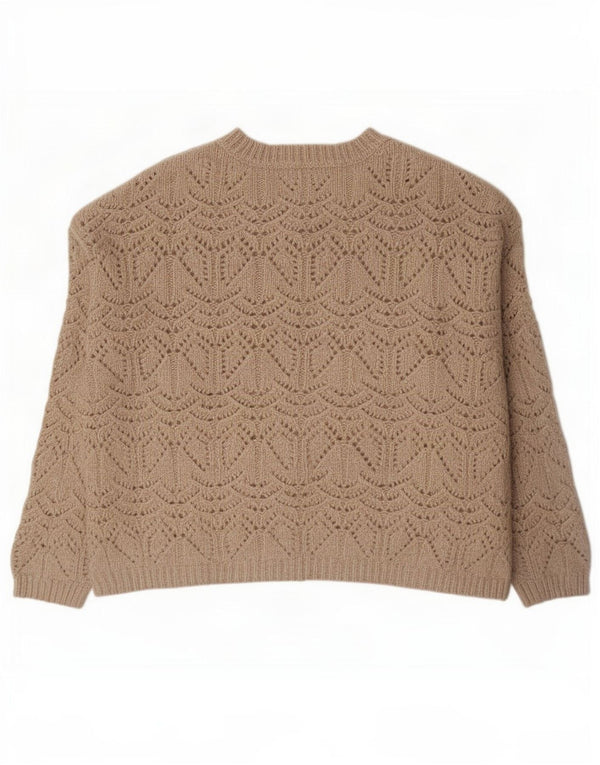 Marks & Spencer Jersey transparente con cuello barco para mujer UK 40 XL Beige