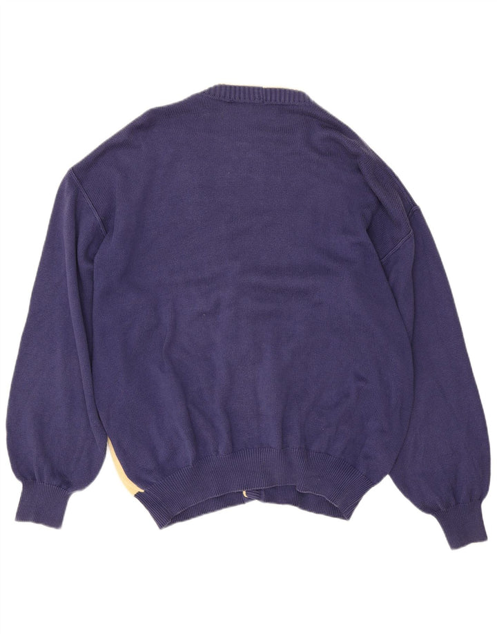 DALMINE Cárdigan para Hombre IT 50 Medium Azul Marino Colorblock Algodón