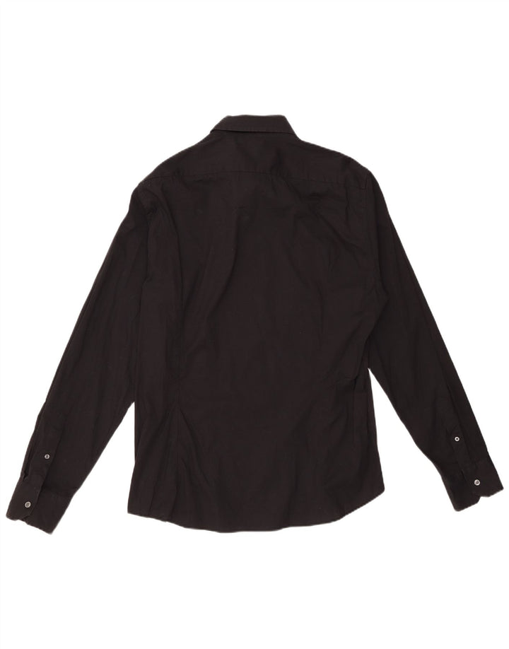 BENETTON Camisa Hombre XL Algodón Negro
