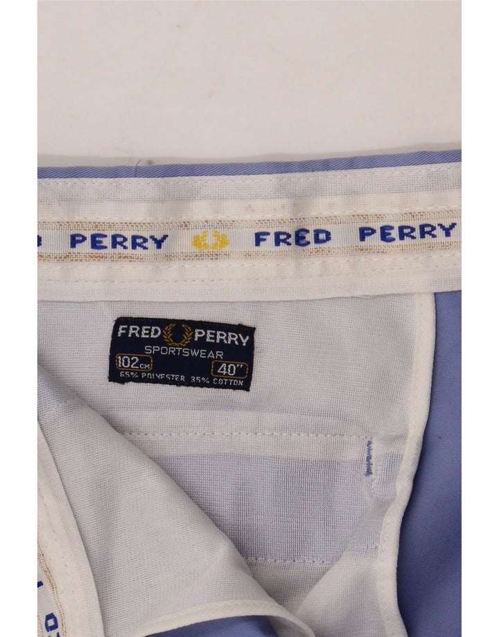 Fred Perry Pantalones cortos chinos para hombre W40 XL Algodón azul