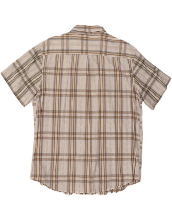 WRANGLER Camisa de manga corta para hombre 2XL Algodón a cuadros blanco