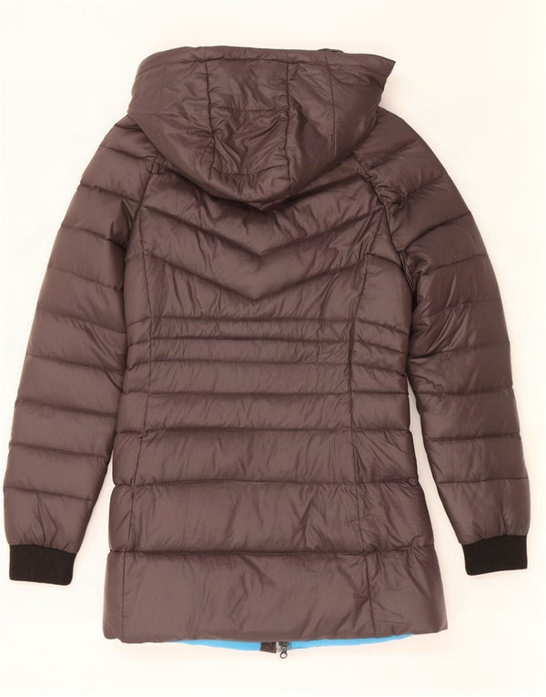Byblos Chaqueta acolchada con capucha para mujer UK 8 Small Grey Nylon