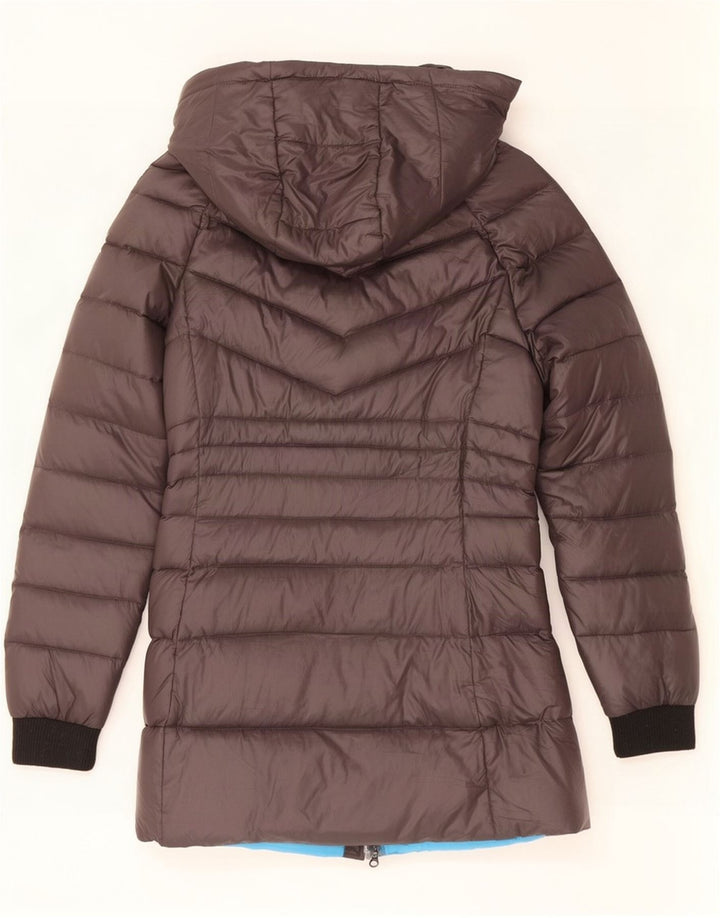 Byblos Chaqueta acolchada con capucha para mujer UK 8 Small Grey Nylon