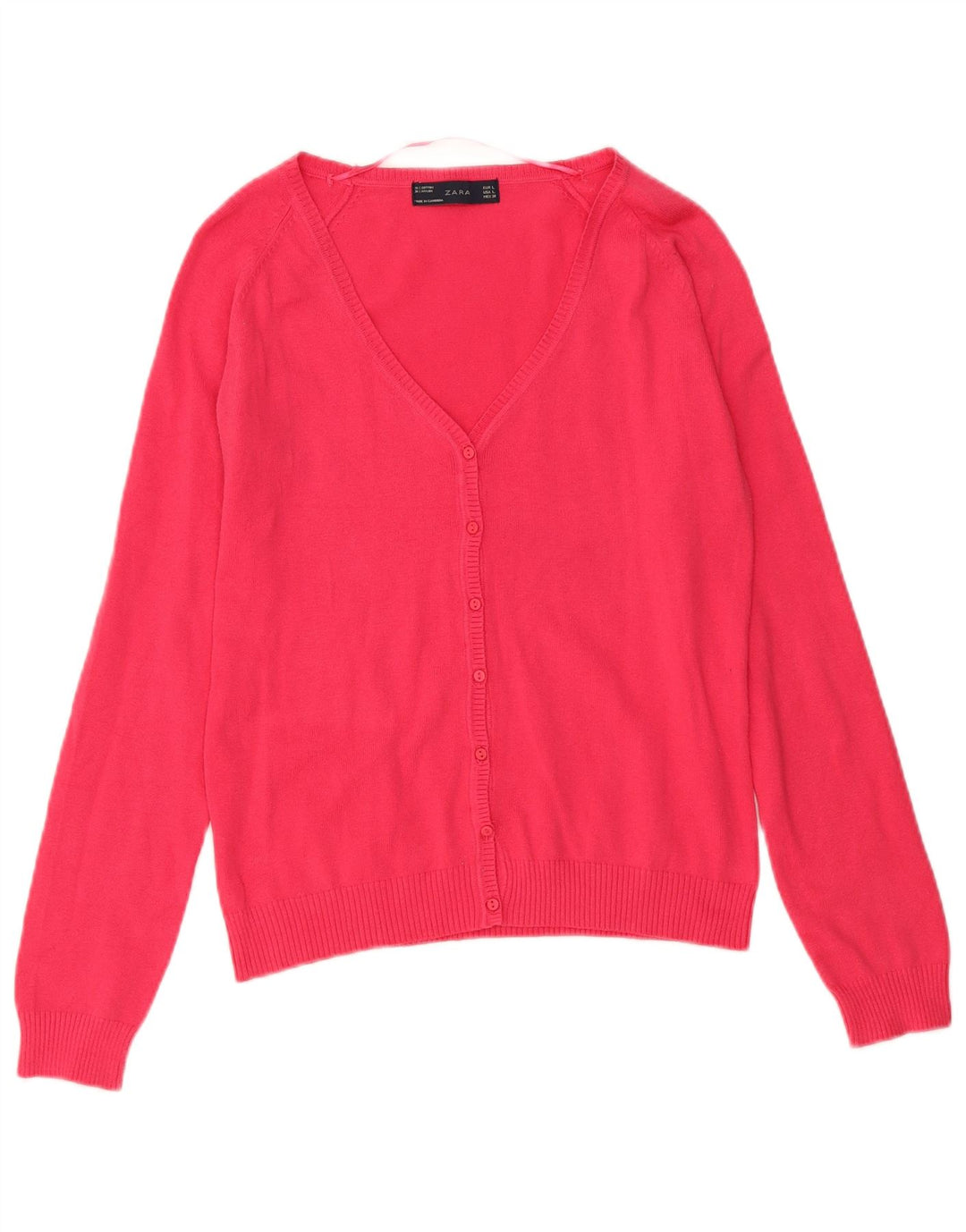 Zara Mujer Cárdigan Suéter UK 44 Grande Rosa