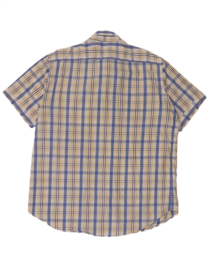 Carrera Camisa de manga corta para hombre 2XL Algodón a cuadros blancos