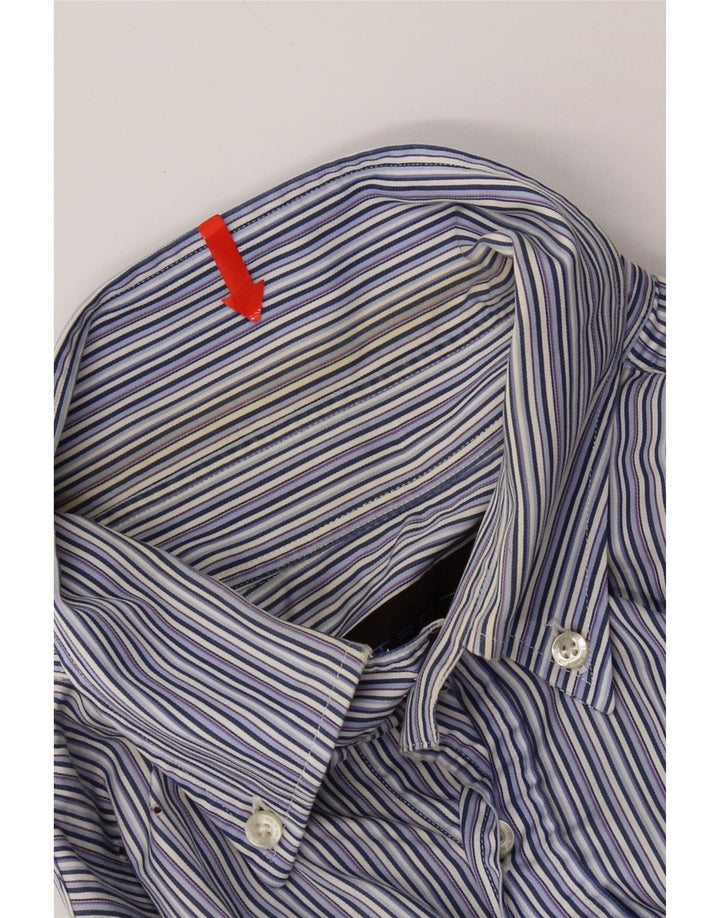 Camisa Etro Hombre Talla 40 Algodón Rayas Azul Medio