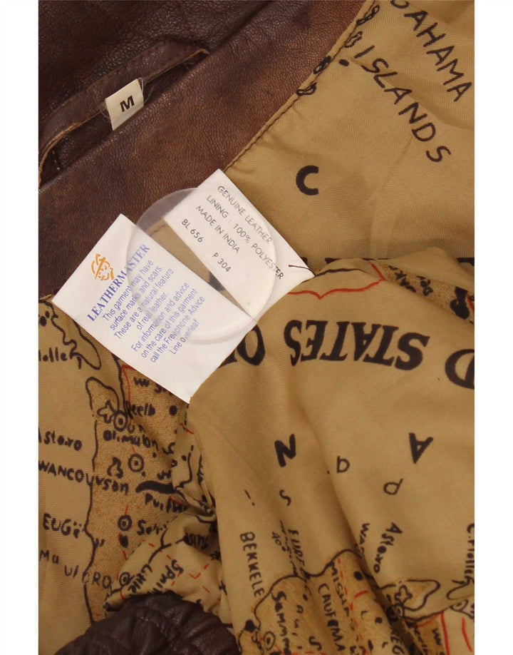 Chaqueta de cuero vintage para hombre Reino Unido 38 Marrón medio