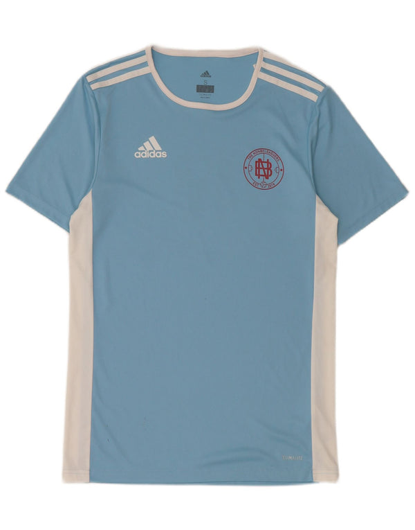 Adidas Hombre Climalite Graphic Camiseta Top Pequeño Azul Colorblock Poliéster