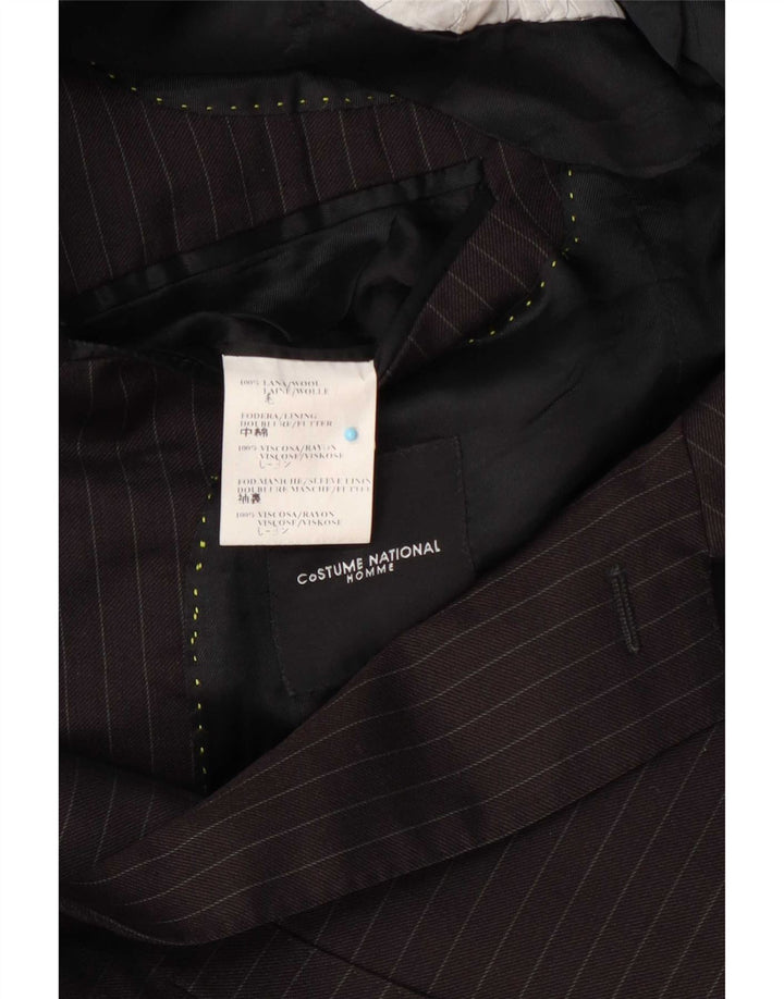 Costume National Chaqueta tipo blazer de 2 botones para hombre IT 48 Marrón medio a rayas