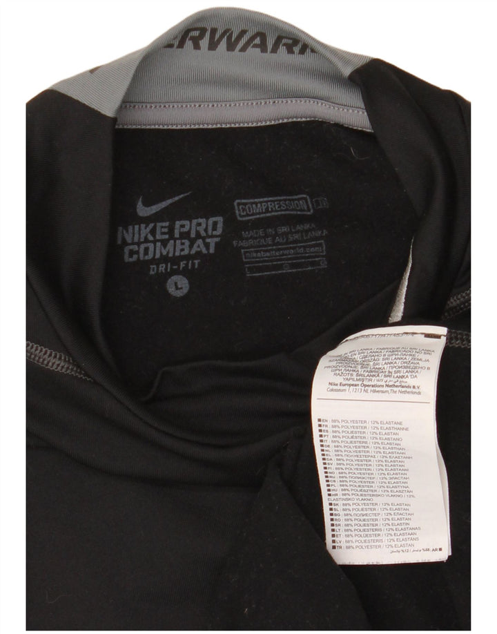 Nike - Camiseta de manga larga para hombre, talla grande, color negro, poliéster
