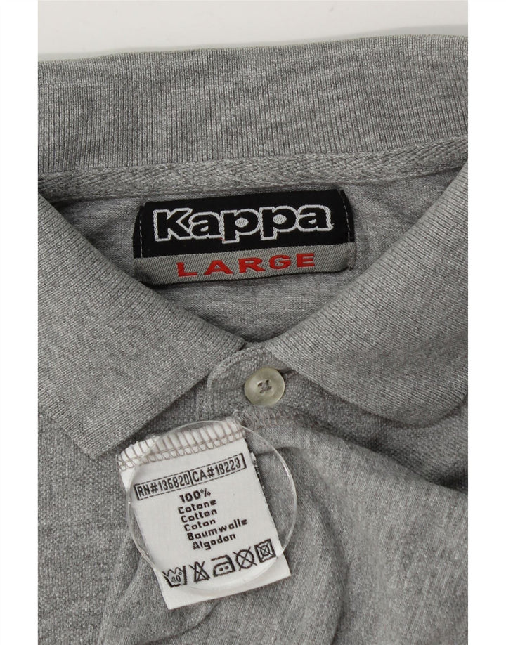 Kappa Polo para hombre de algodón moteado gris grande