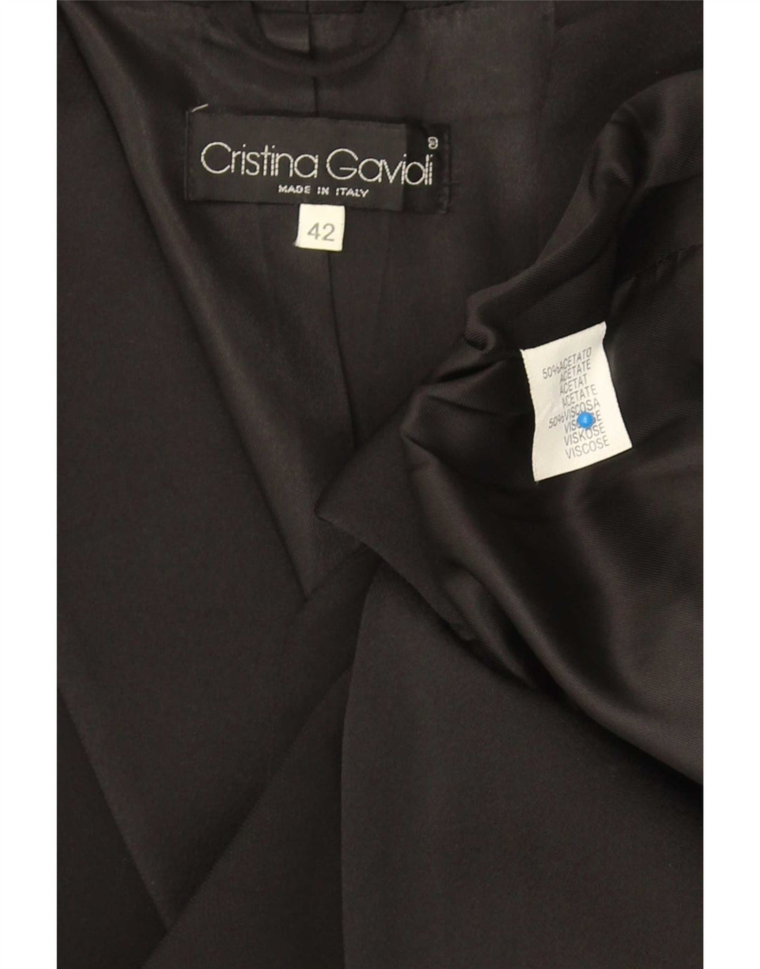 Cristina Gavioli Chaqueta blazer de 1 botón para mujer IT 42 Acetato negro mediano