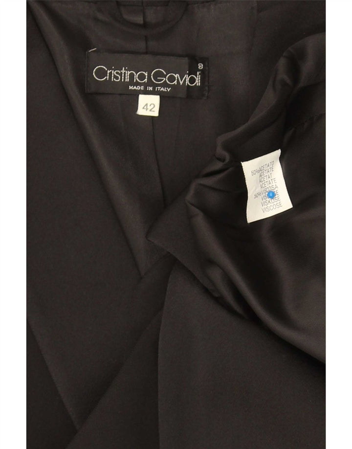 Cristina Gavioli Chaqueta blazer de 1 botón para mujer IT 42 Acetato negro mediano