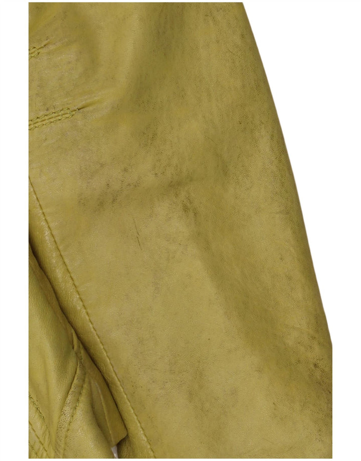 Freaky Nation Chaqueta de cuero para mujer UK 10 Small Green Leather