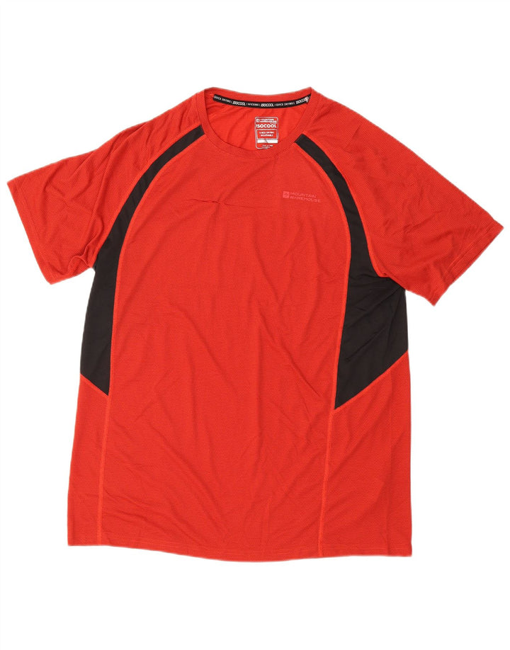MOUNTAIN WAREHOUSE Mens IsoCool T-Shirt Top XL Red Colourblock Polyester
