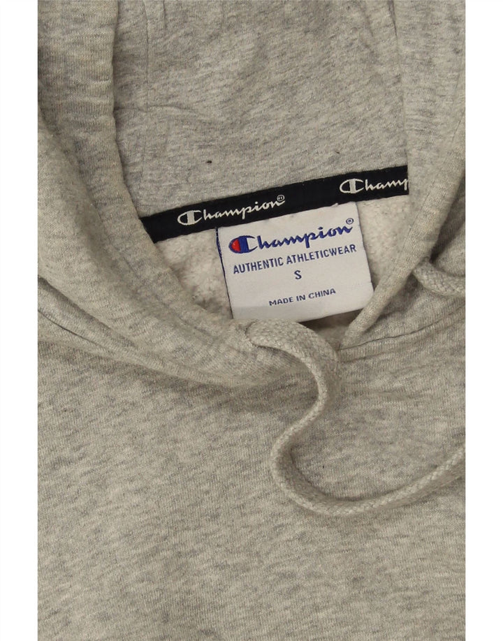 CHAMPION Mens Graphic Hoodie Jumper Small Grey Cotton Vintage Champion and Second-Hand Champion from Messina Hembry 