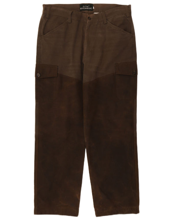 Maremmano Pantalones cargo para hombre IT 50 Large W34 L28 Marrón Colorblock