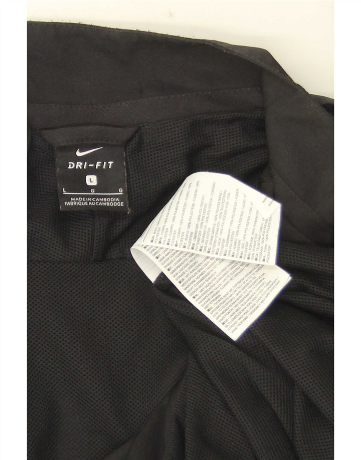 Nike Hombre Dri Fit Graphic Chándal Top Chaqueta Grande Negro Colorblock