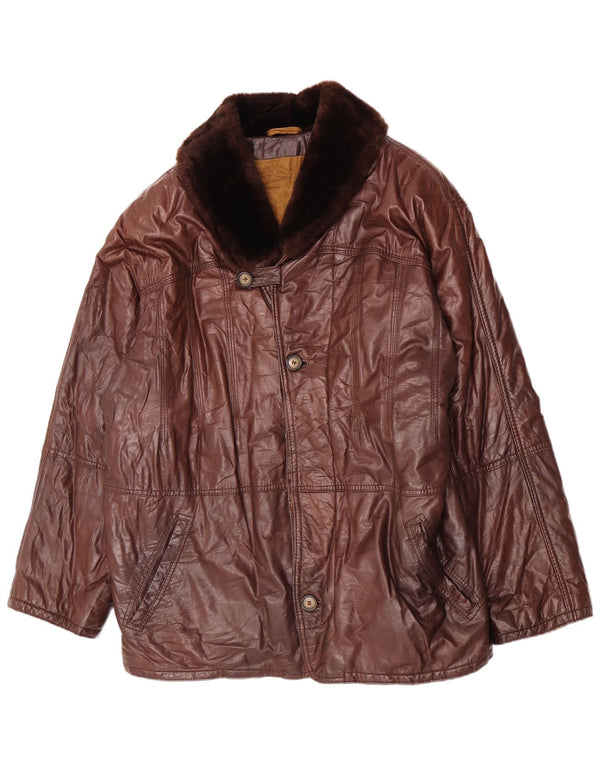 Douglas Chaqueta de cuero para hombre EU 52 XL Marrón Clásico