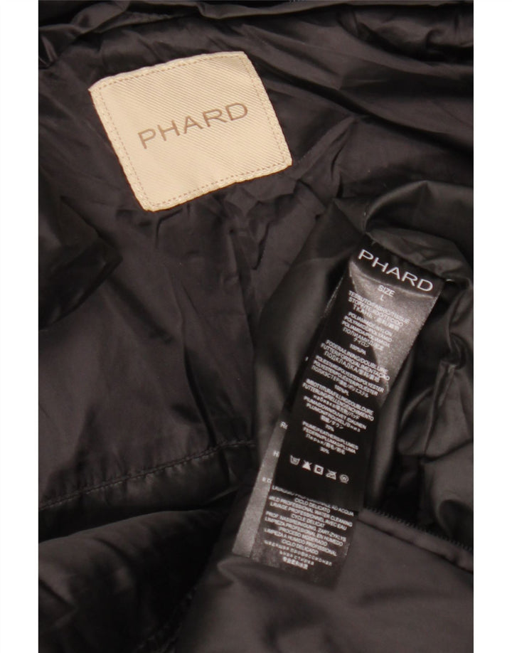 PHARD Chaqueta acolchada con capucha para mujer UK 44 Grande Poliéster negro